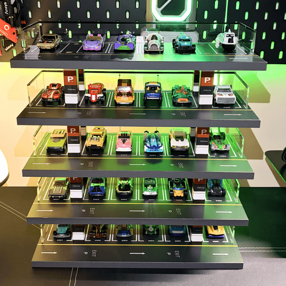 GaraBrick™ 1/64 LED Vertical Parking Tower, 5-Tier Diecast Display Structure