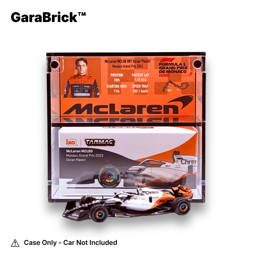 MiniGT Display Case for McLaren MCL60 #81 Oscar Piastri Monaco Grand Prix 2023