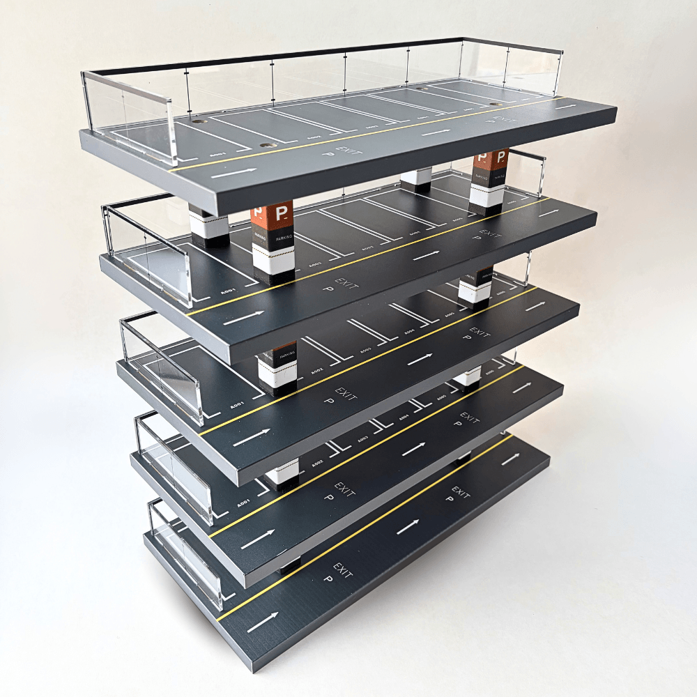 GaraBrick™ 1/64 LED Vertical Parking Tower, 5-Tier Diecast Display Structure