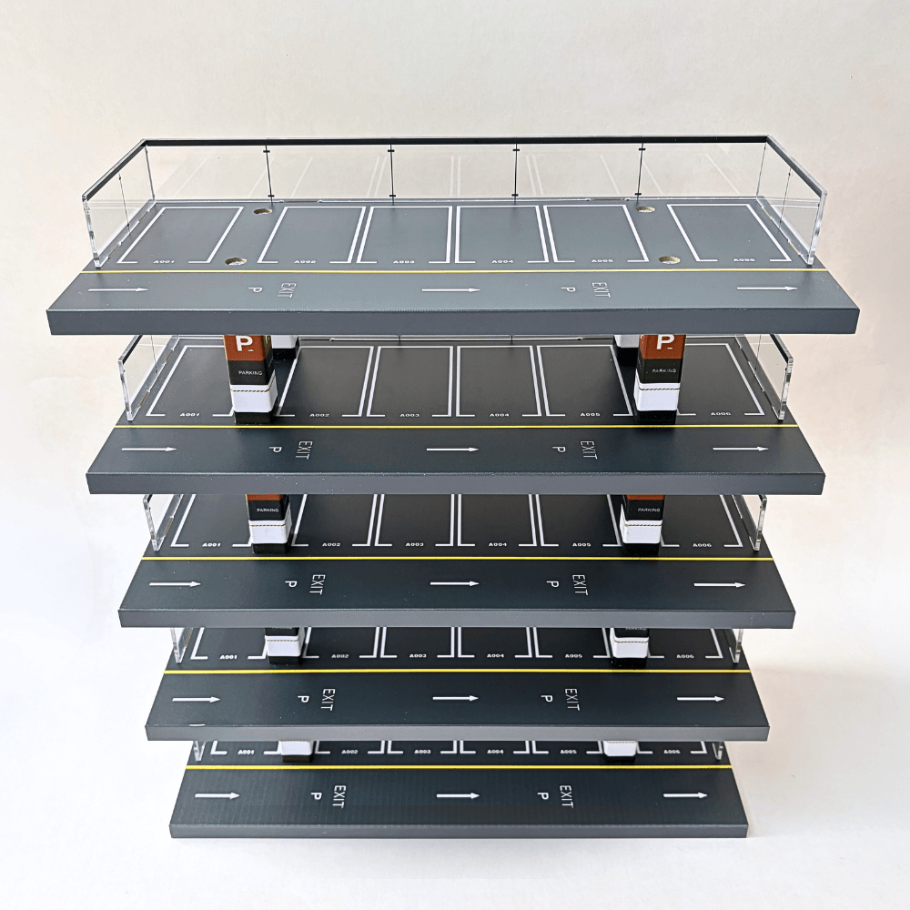 GaraBrick™ 1/64 LED Vertical Parking Tower, 5-Tier Diecast Display Structure