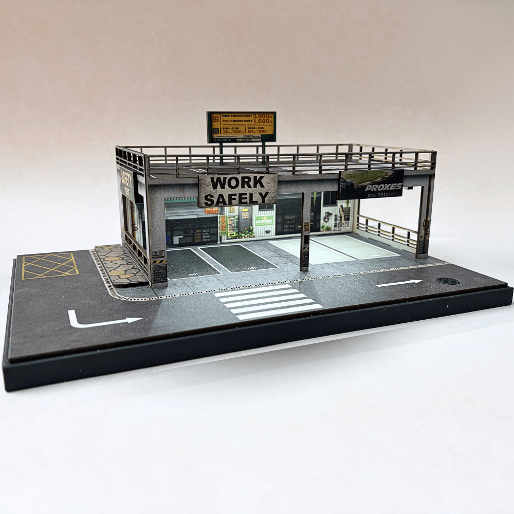 GaraBrick™ 1/64 LED Service Workshop, 2-Tier Diecast Repair Garage & Tuning Hub