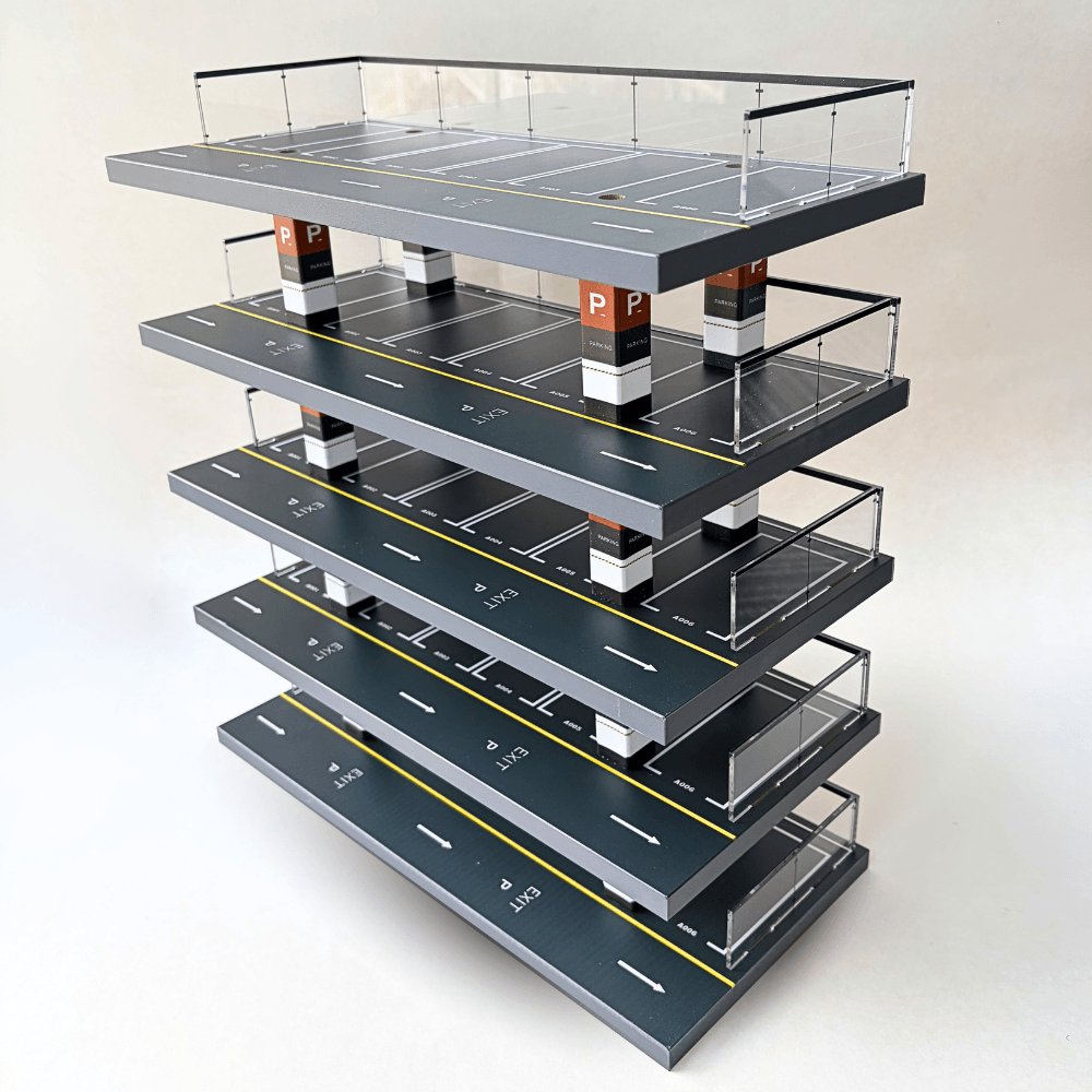 GaraBrick™ 1/64 LED Vertical Parking Tower, 5-Tier Diecast Display Structure
