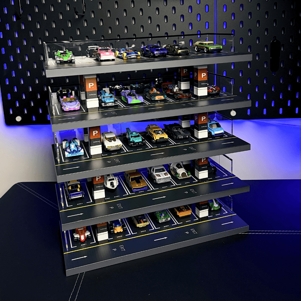 GaraBrick™ 1/64 LED Vertical Parking Tower, 5-Tier Diecast Display Structure