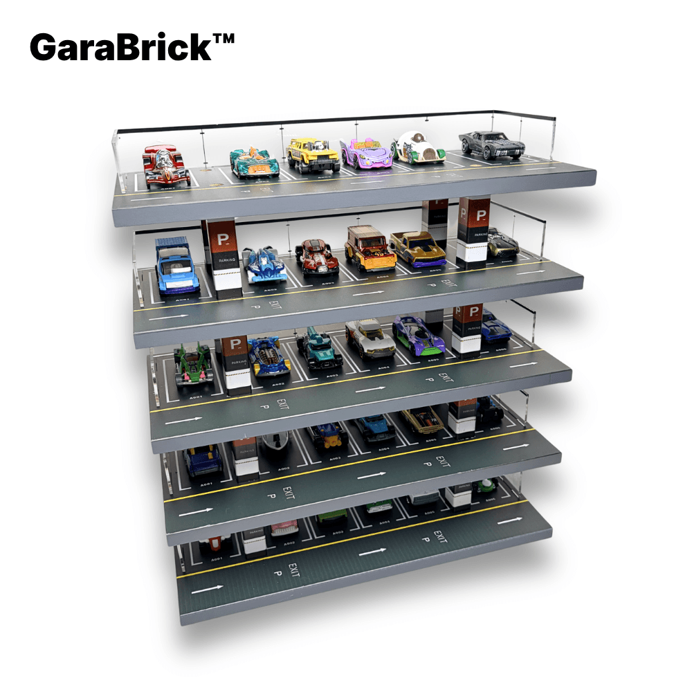 GaraBrick™ 1/64 LED Vertical Parking Tower, 5-Tier Diecast Display Structure