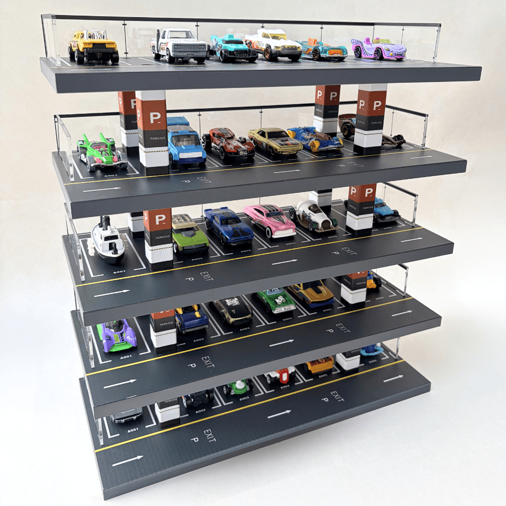 GaraBrick™ 1/64 LED Vertical Parking Tower, 5-Tier Diecast Display Structure