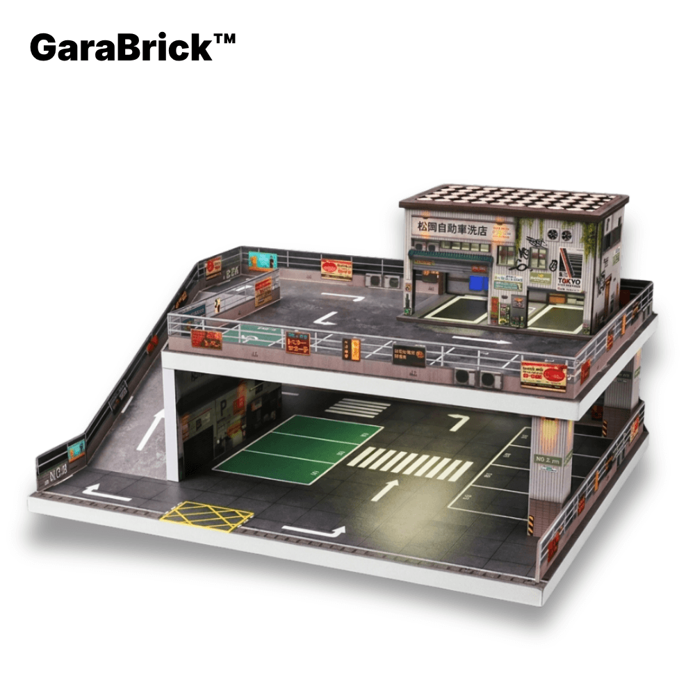 GaraBrick™ Tokyo Street Multistory | JDM Style 1:64 Parking Lot with LED Lighting