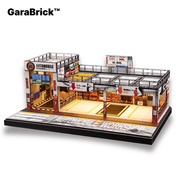 GaraBrick™ JDM Style diorama for 1:64 diecast | LED 1:64 Workshop scene