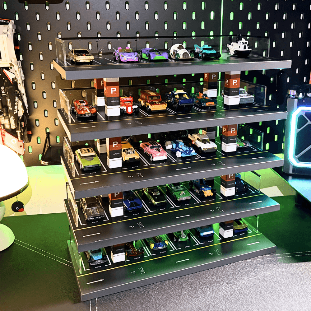 GaraBrick™ 1/64 LED Vertical Parking Tower, 5-Tier Diecast Display Structure