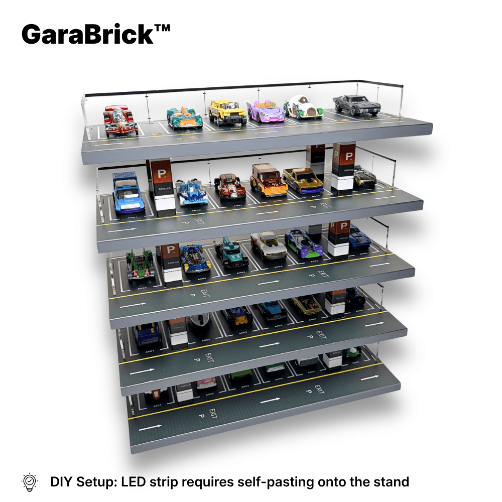 GaraBrick™ 1/64 LED Vertical Parking Tower, 5-Tier Diecast Display Structure